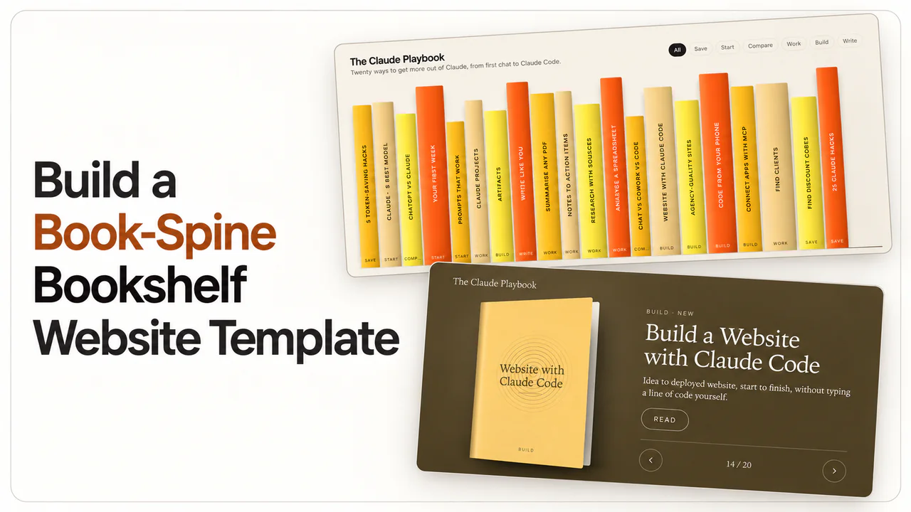 Build a Book-Spine Bookshelf Website Template